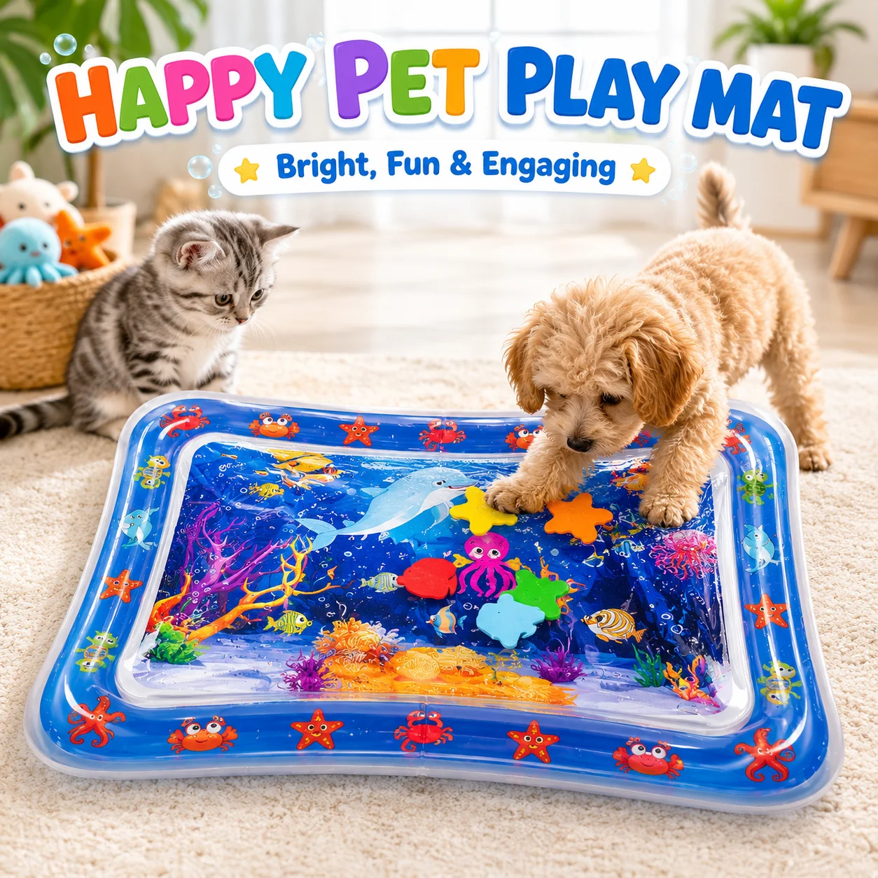 1PC Interactive Pet Water Mat  - огляд і ціна Slip Slide Water Mat