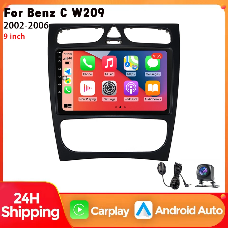 Nuovo Lettore Multimediale per Auto Android per Benz W209 2002-2006 con Carplay 4G Wifi GPS RDS DVD Stereo DSP