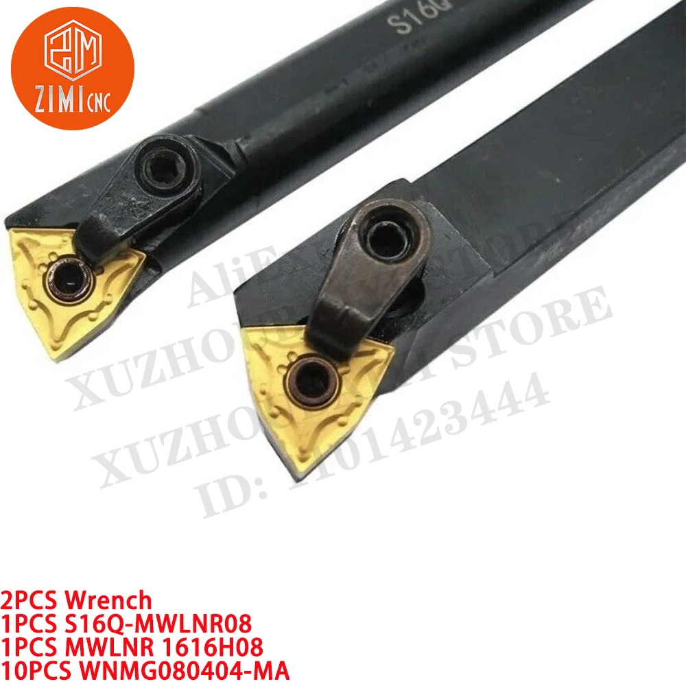 Imagem -04 - Mwlnr 1616h08 Porta-ferramentas de Torneamento +10 Pcs Wnmg080404-ma Inserção de Carboneto Torno Metálico Cnc Mecânico Ferramenta de Corte 2pc S16q-mwlnr08 +
