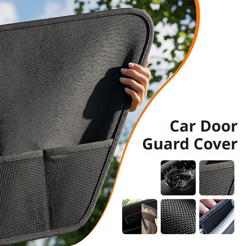Kids Goods Storage Bag Car Interior Door Protector Pet Scratch Guard Waterproof Mat Built In Mesh Storage Pocket For Toys Diaper