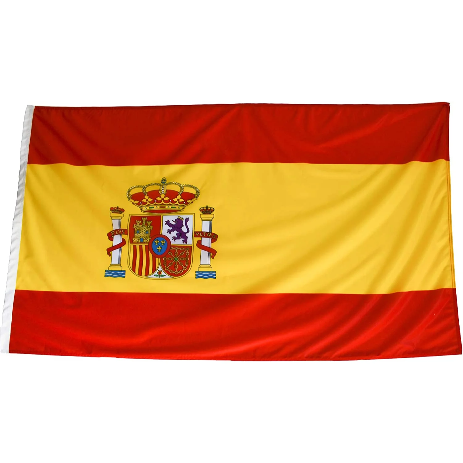 Large Spain Flag KROWN, Spanish Flag for Indoor and Outdoor, Flag for Hanging and Wear with Flag Mast, Fabric Spain Flag, Large Size of Spain