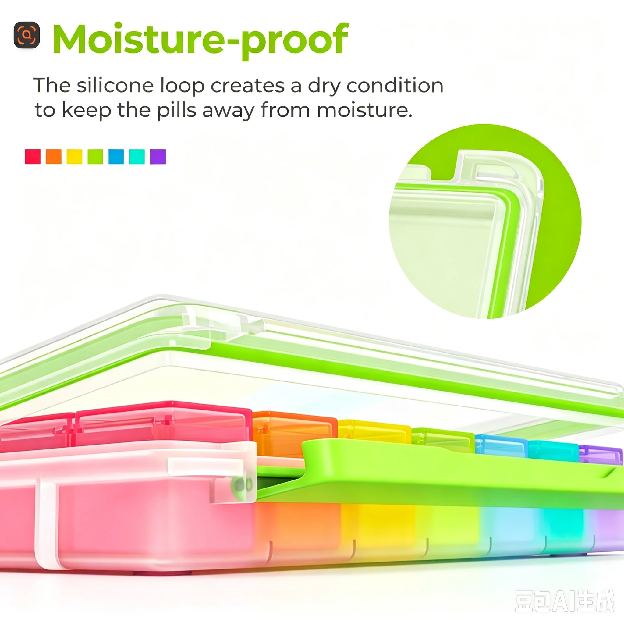 Weekly Pill Organizer 4 Times a Day, Moisture‑Proof 28 Compartments Pill Box, BPA‑Free Portable Medicine Case for Vitamins Supplements Medication Travel Home Use