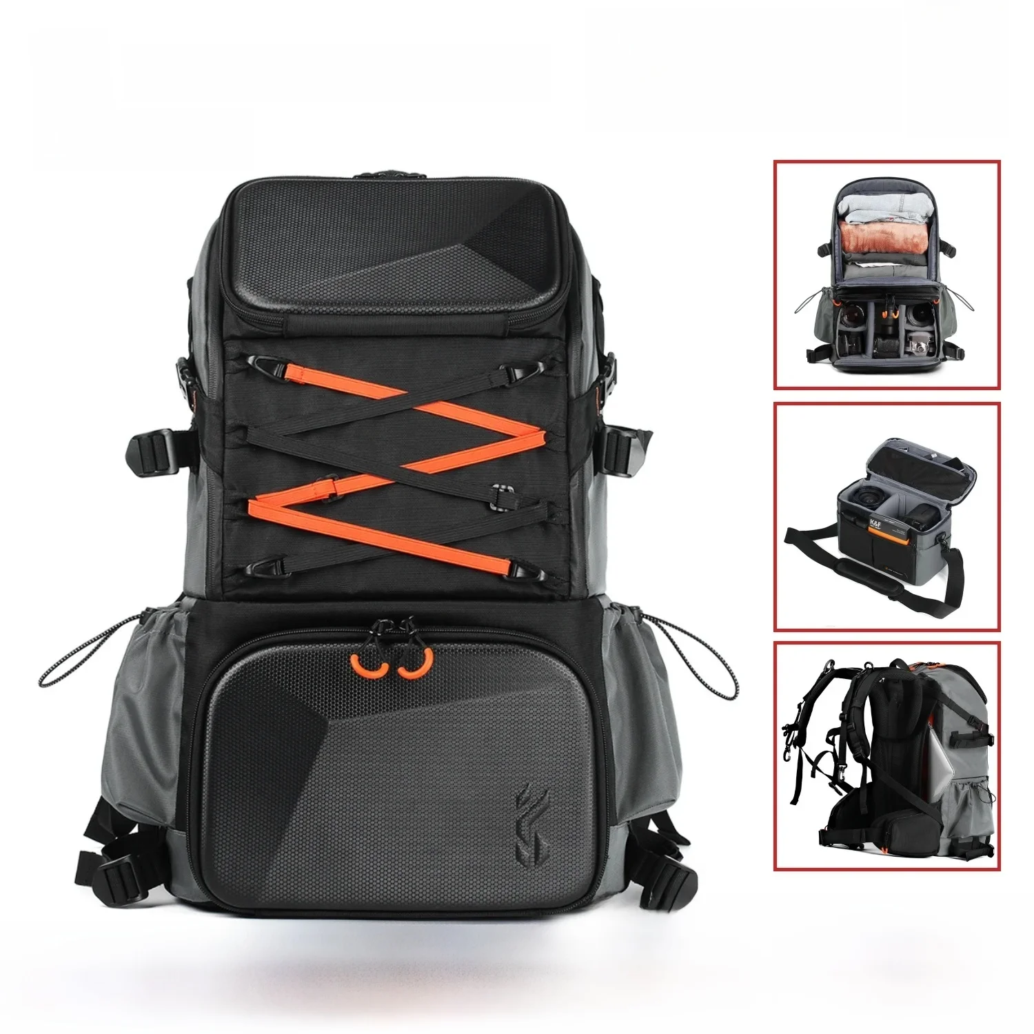 Sac à dos pour appareil photo K&F CONCEPT 32L/25L, grand sac à bandoulière 2 en 1, sacoche pour appareil photo reflex numérique Canon Sony, étui pour ordinateur portable, housse imperméable contre la