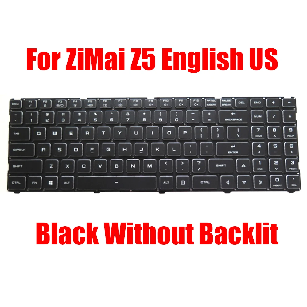 

English US Replacement Laptop Keyboard For MaiBenBen For ZiMai Z5 Black Without Backlit New