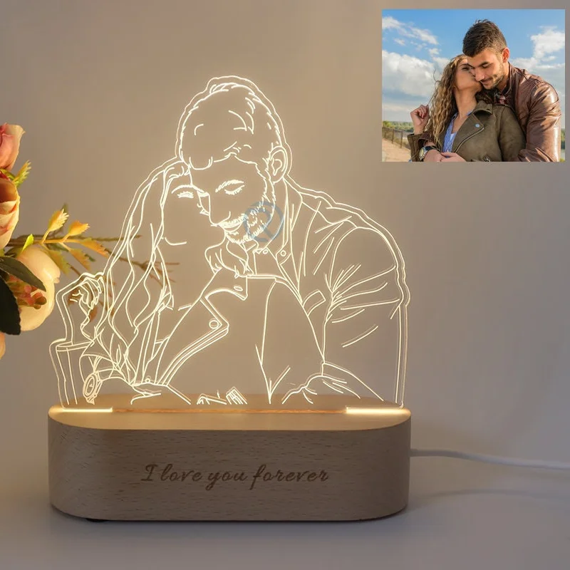 Personalisiertes Geschenk, Foto, 3D-Lampe, individuelles Geschenk zum Hochzeitstag, Valentinstag, Nachtlicht, Bild, Text, Gravur, Geschenk