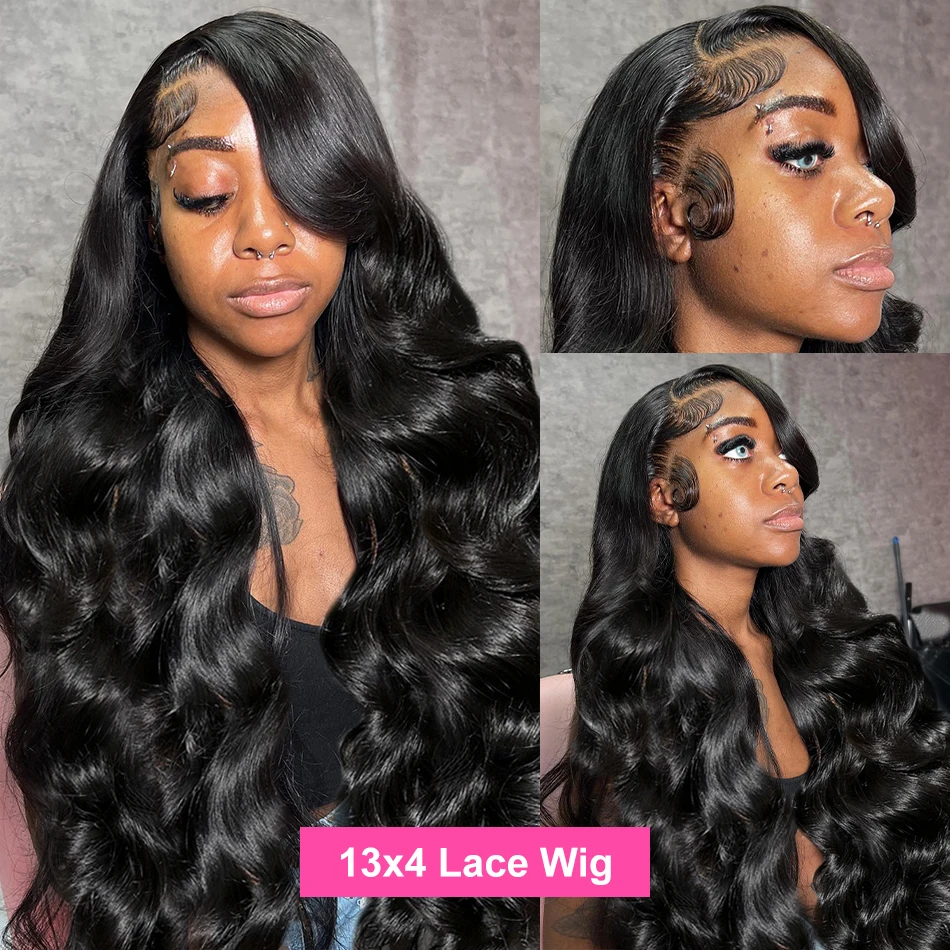 250 Density 13x6 13x4 HD Transparent Body Wave Lace Front Wig Human Hair Brazilian 30 40 Inch 360 Lace Frontal Wigs For Women