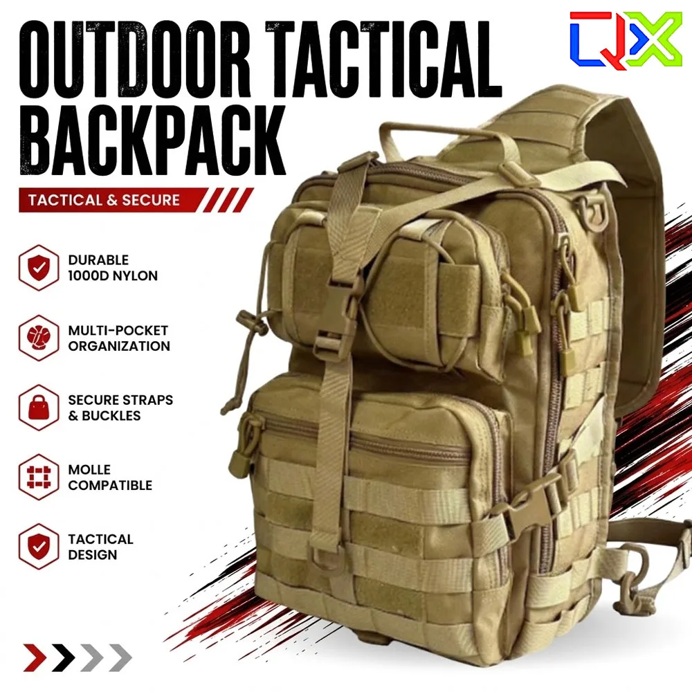 QX 1000D Outdoor Tactical Saddle Bag Waterproof Large Chest Pack Multi Purpose Camera Sling Shoulder Bag Carrier