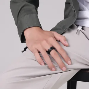 Vintage The Sculpted Eye of God Stress Ring of Men for the anxiety of Stainless Steel Giro Fidget Spinner Anillos Anillos de Anillos 10 Main Sales Men's Stainless Steel Ring - №4