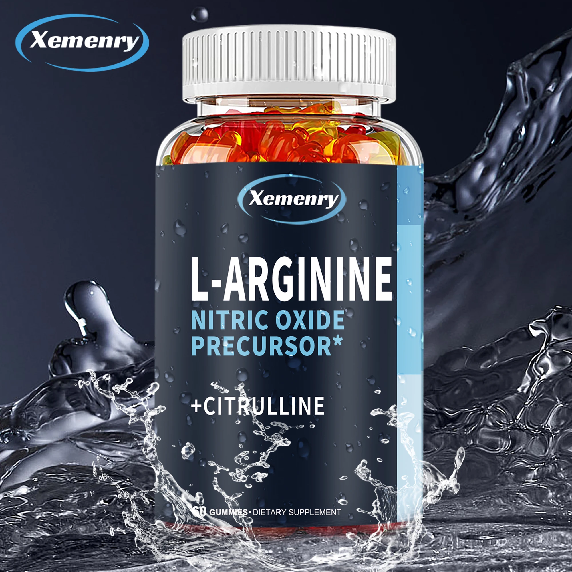 L-Arginine Supplement - Boosts Energy and Endurance, Improves Muscle Mass and Athletic Performance - 60 Gummies