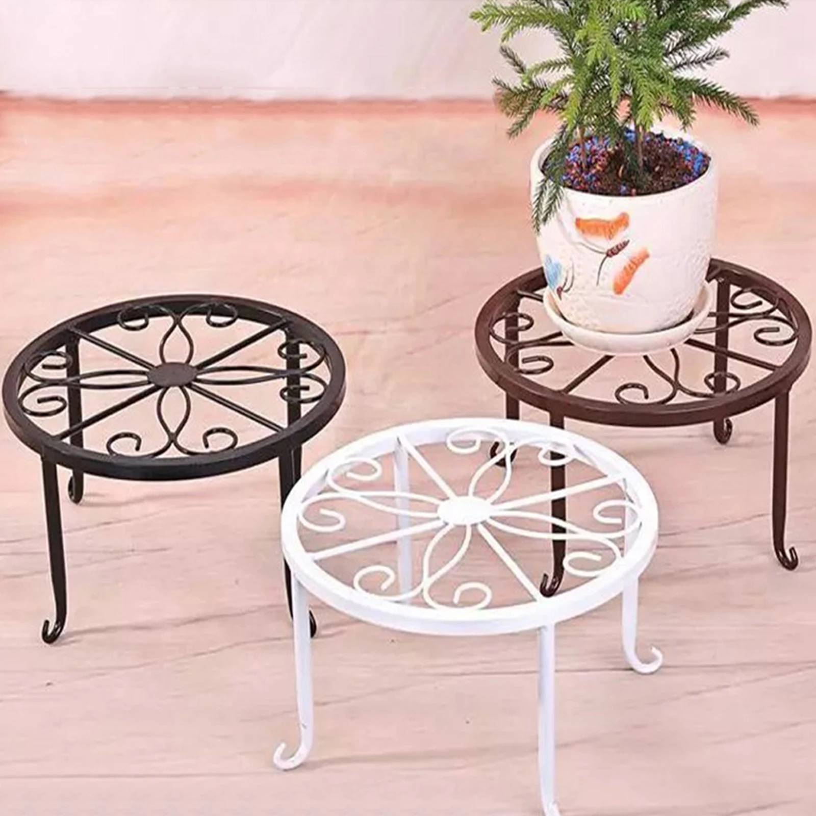 1Pcs Iron Flower Pot Stand Floor Standing Flowerpot Holder for Succulents Flower Pot Cactus Plant Pot Supporting Rack