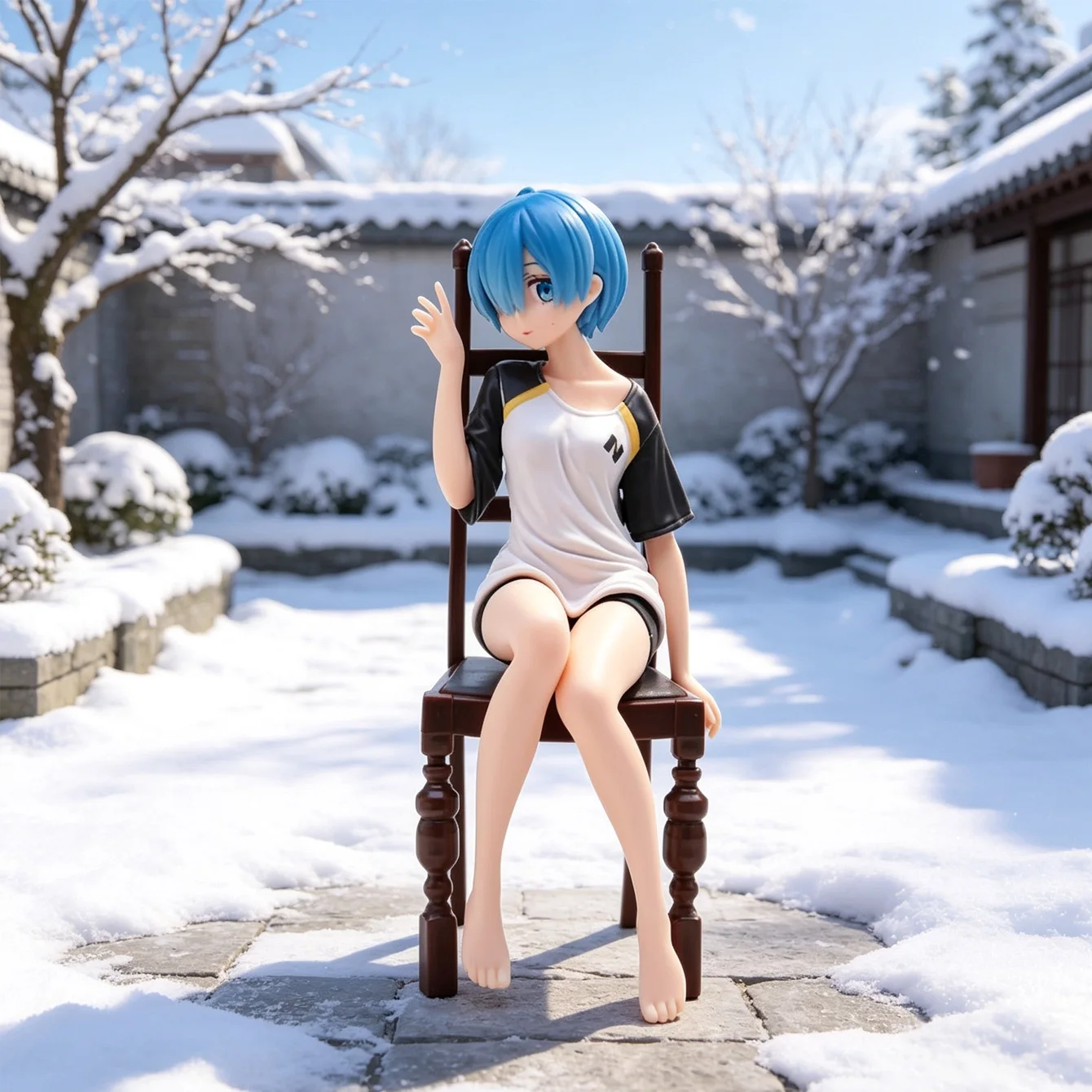 Rem Figure – Re:Zero Starting Life in Another World, Casual Home Wear Ver., Sitting on Chair, PVC Collectible Statue