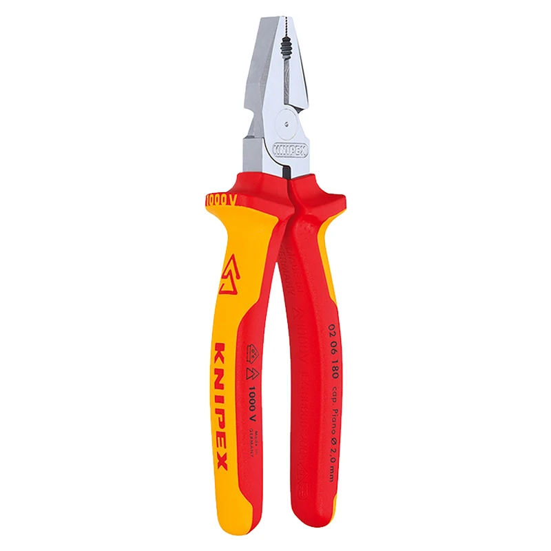 KNIPEX Tools High Leverage Combination Pliers with VDE-tested No.0206 180/200/225