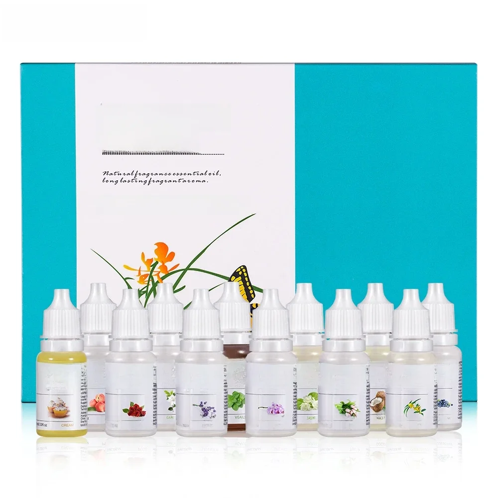 12 pièces bricolage parfum saveur végétalien naturel arôme huile parfums Essence huile gouttes liquide Pigment teinture pour brillant à lèvres bricolage utilisation