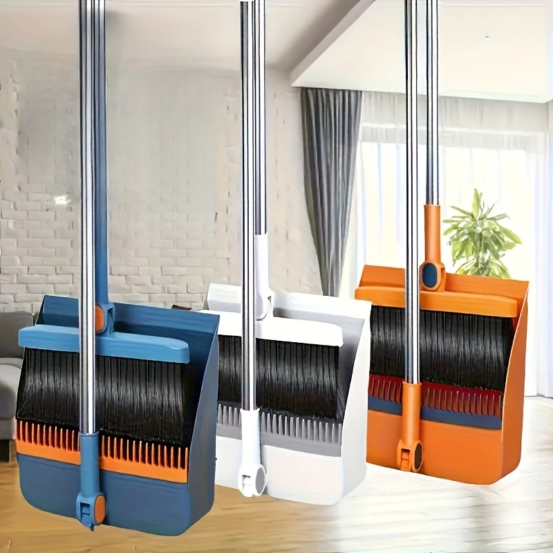

New 1pc 3-In-1 Rotatable & Foldable Magnetic Broom Set with Enlarged Thickened Broom for Pet Hair Cleaning