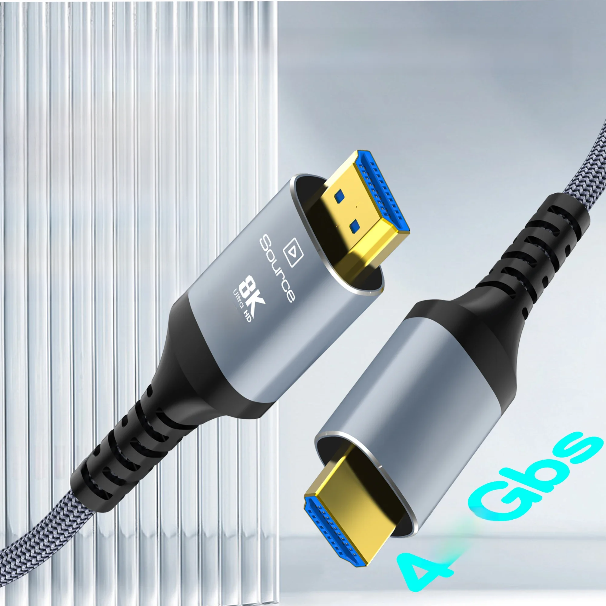 Światłowodowy kabel HDMI 8K 50 stóp, kabel HDMI 2.1 o szybkości 48 Gb/s 10 K 8K60 Hz 4K120 Hz 2K144 Hz Dynamiczny HDR/eARC/HDCP 2.2 i 2.3, kompatybilny z LG Samsung Sony TV/PS5/Blu-ray, Xbox Series X, — 2