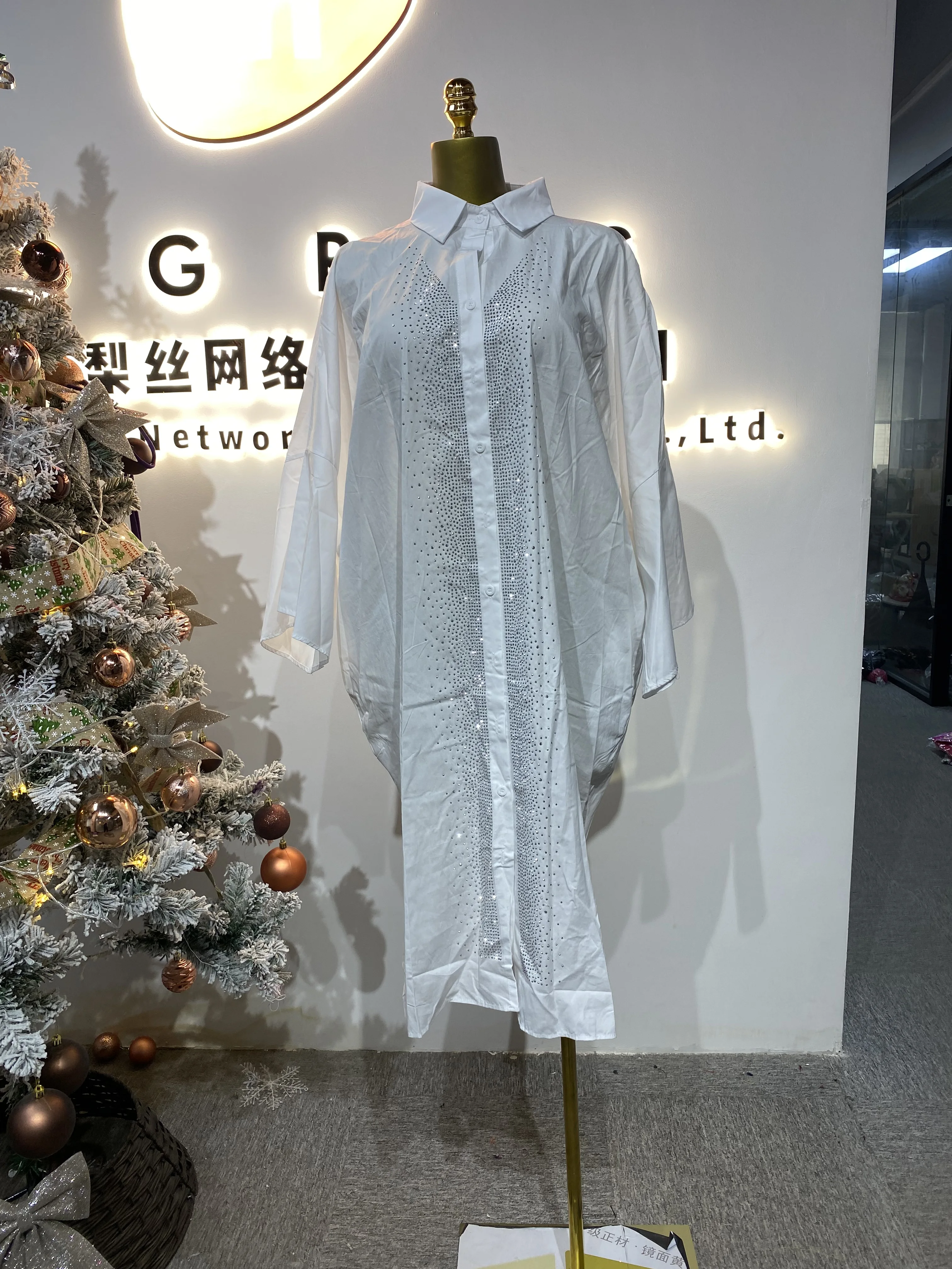 

Maxi Casual Women Rayon Robe Female Rhinestone Matrix Farewell Dress Evening Gown-GZMM046