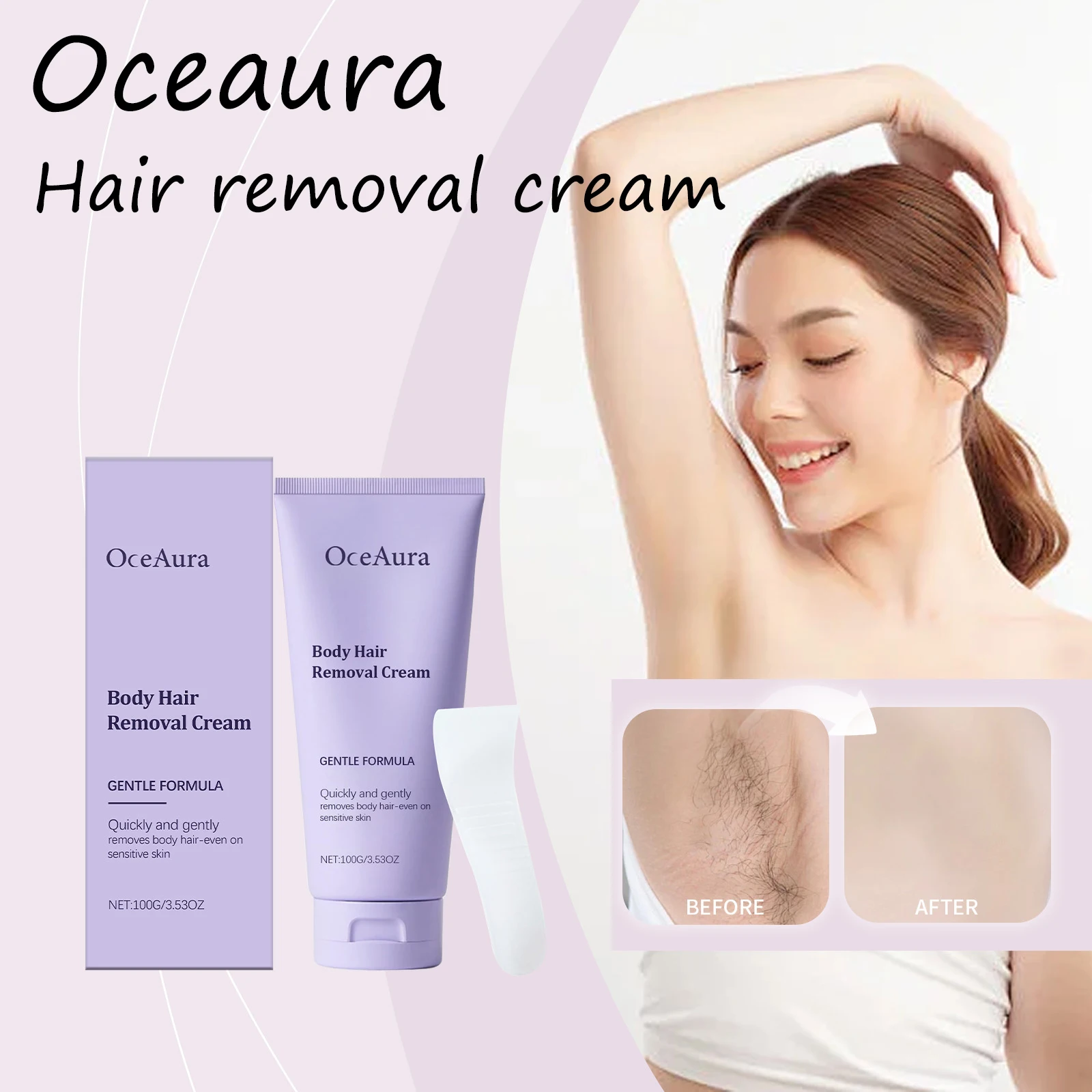 

Oceaura Hair Removal Cream Gentle Remove Hair Improve Roughness Reduce Dryness Pore Shrink Smoothing Softening Hair Removal Gel