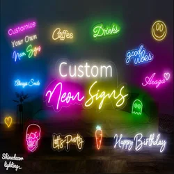 Custom Neon Signs Led Light Sign DIY Letters Large Led Neon Wall Name Sign for Logo Wedding Birthday Party Bar Drop Shopping