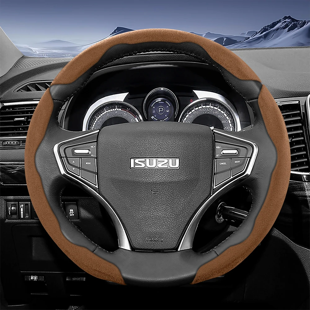 

Спортивный замшевый чехол на руль для Isuzu раздельная защелкивающаяся конструкция для D Max Mu X Elf N Series Forward F Series Traga Traviz черный коричневый мокко оранжевый красный зеленый автоаксессуары