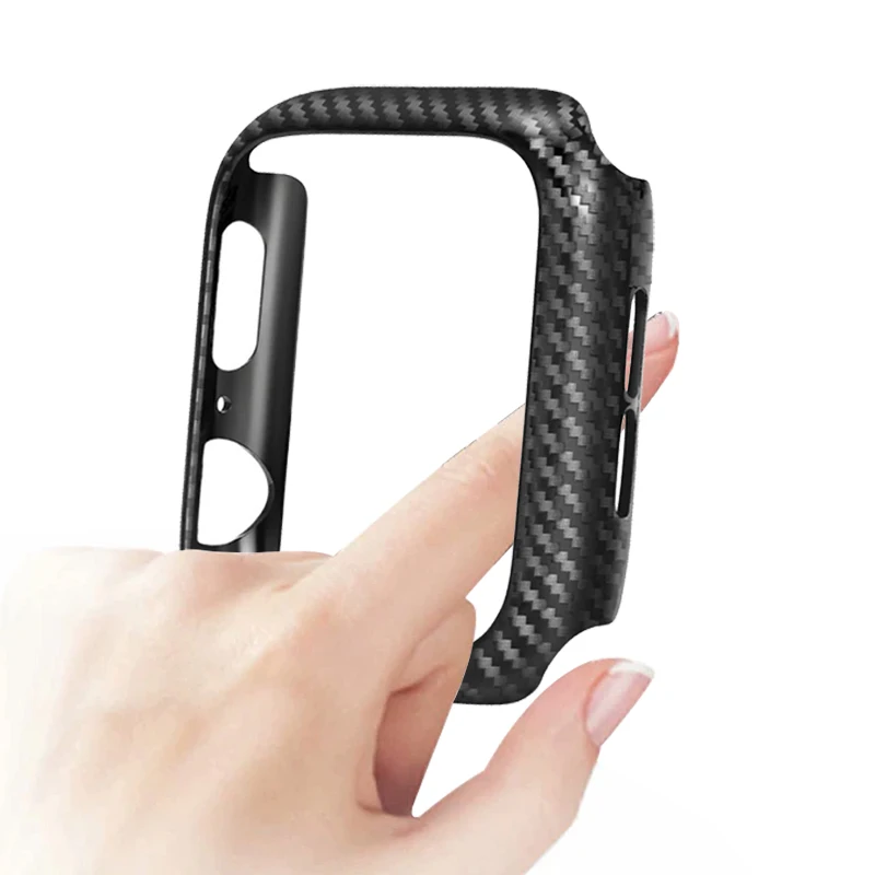 Carbon Fiber Protector Hard Cover For Apple Watch Case 44mm 45mm 41mm 40mm iwatch not glass Apple Watch Series 8 7 6 5 4 3 SE