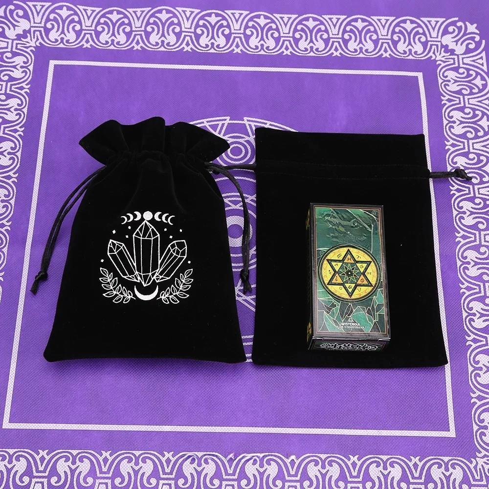 1 sztuka 13x18cm czarny aksamitny tarot torba wyrocznia przechowywanie kart runy konstelacja czarownica wróżenie akcesoria biżuteria etui na kości — zdjęcie 2
