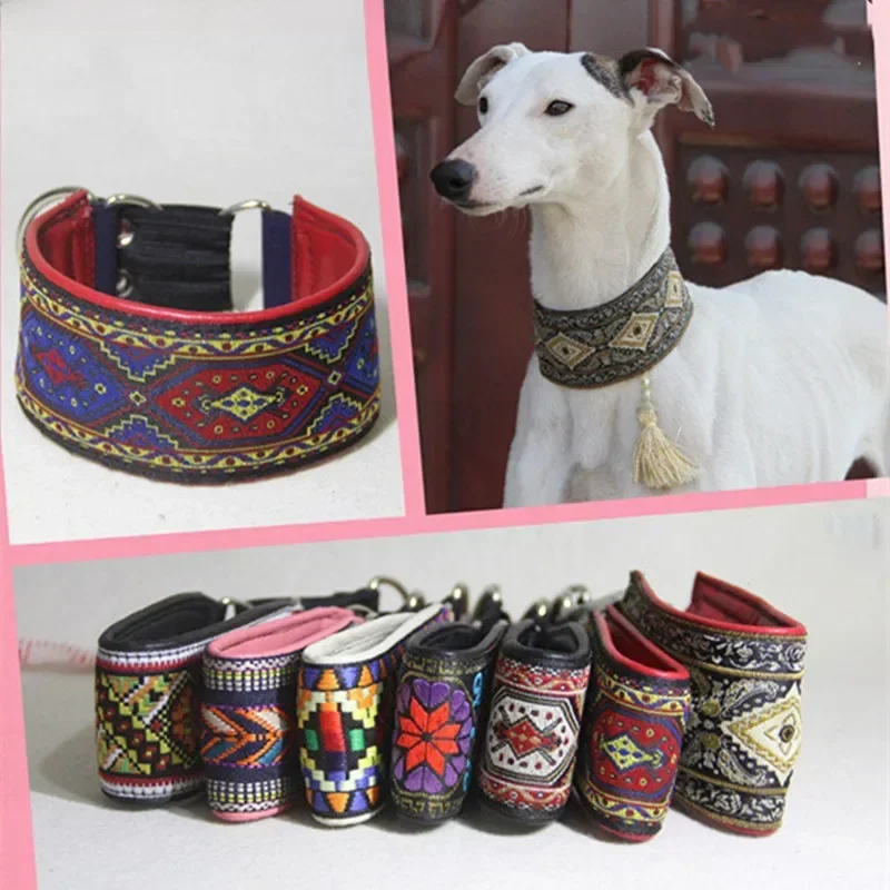 Hunde halsband für Whippets Windhunde Schaffell atmungsaktive Hunde kette Retro italienische