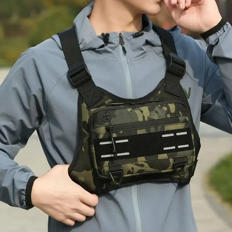 AliExpress NONE Tactical MOLLE Chest Rig Vest for Camping Hunting, Adjustable Shoulder Bag with Pouch, Outdoor Gear for Men, Fishing, Cycling