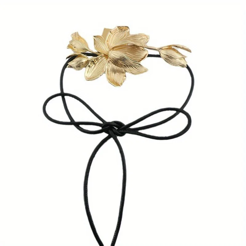 1 pc 금속 튤립 대형 꽃 허리 체인 스커트와 바지와 일치하는 여성의 유행 새 벨트 과장된 유럽 스타일