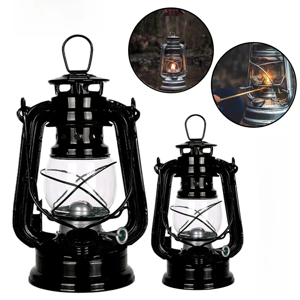 Lanterne à kérosène vintage pour camping, lanterne de moteur, lanterne en métal, lanternes de camping à carburant, lampe de décoration intérieure, 1,2 pièces