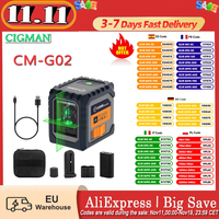 Cigman Cm-G02 2 Lines Laser Level Self-Leveling Rechargeable 1000Mah Li-Ion Battery