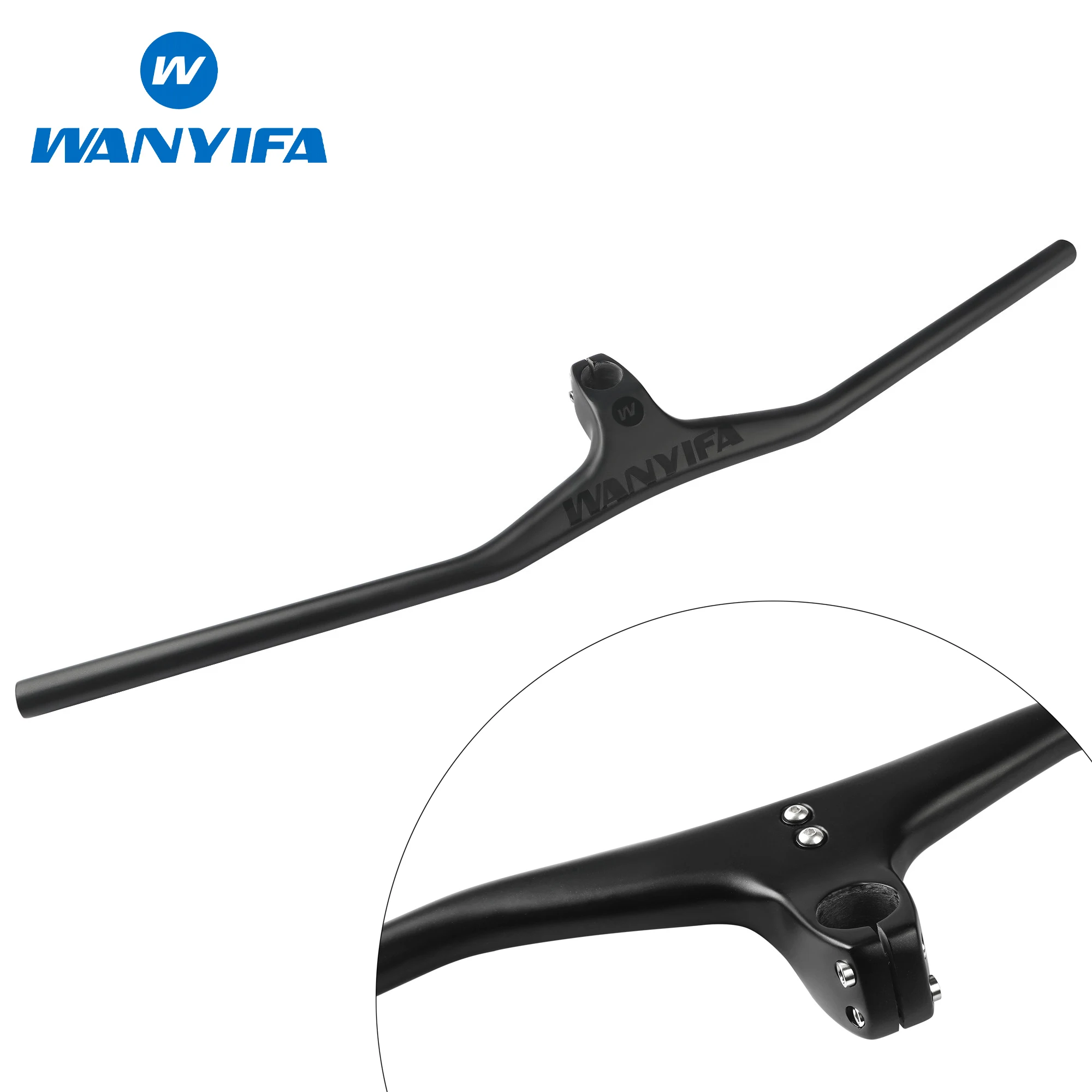 

Wanyifa MTB Handlebar Stem 28.6mm -17Degree Full Carbon Mountain Bike Bar 720~800 80/100mm Bicycle Cycling Accessory