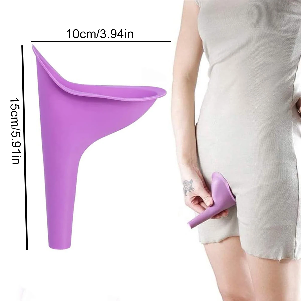1pc Female Urination Device – Portable Silicone Funnel/Cup for Standing Urination – Reusable – Suitable for Camping, Outdoors, T