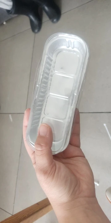 10Pcs 200ml Aluminum Foil Baking Cake Box Rectangular Tin Cupcake Baking Pan Pudding Box Cheese Dessert Cup With Lid photo review