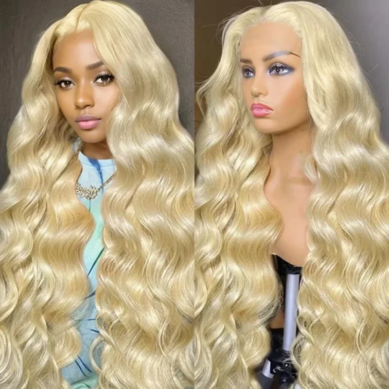 

13x6 613 Blonde Body Wave Lace Frontal Wigs Human Hair 100% Brazilian HD Transparent 30 40 Inch 13x4 HD Lace Front Wig For Women