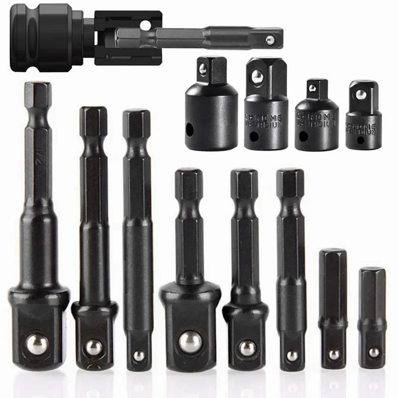 Impact Socket Adapter and Reducer Set, Broca Extensão, Turns Power Drill, em alta velocidade, Nut