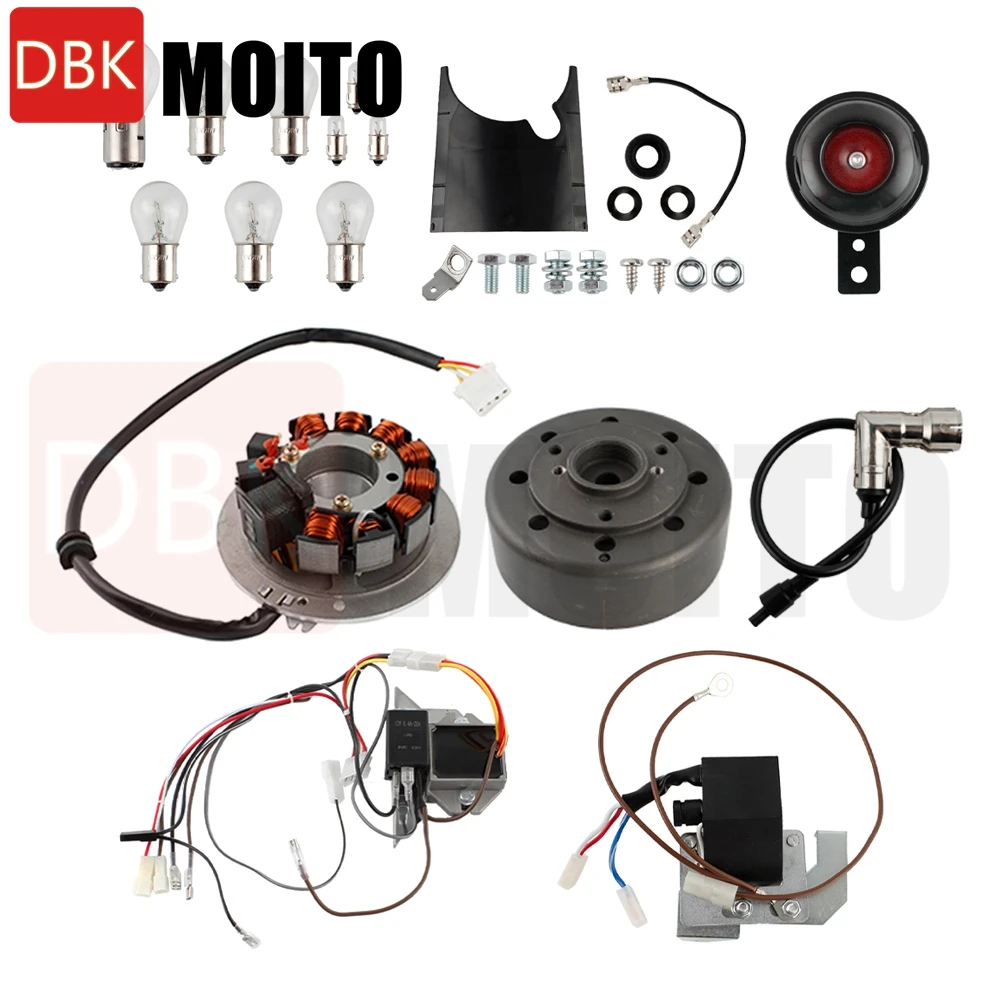 

Motorcycle Parts Ignition Coil Conversion Kit Stator Flywheel Rotor Powerdynamo System 12V For Simson S50 S51 S53 S70 S83