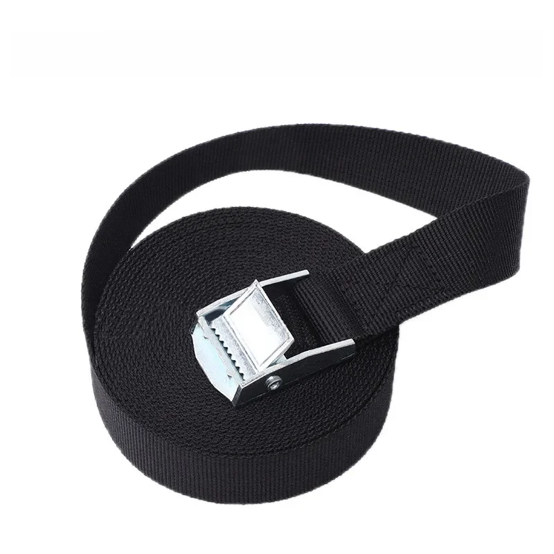 AliExpress New 1M/2M/3M/4M/5M Black Buckle Tie-Down Belt Cargo Straps for Car Motorcycle Bike Metal Buckle Tow