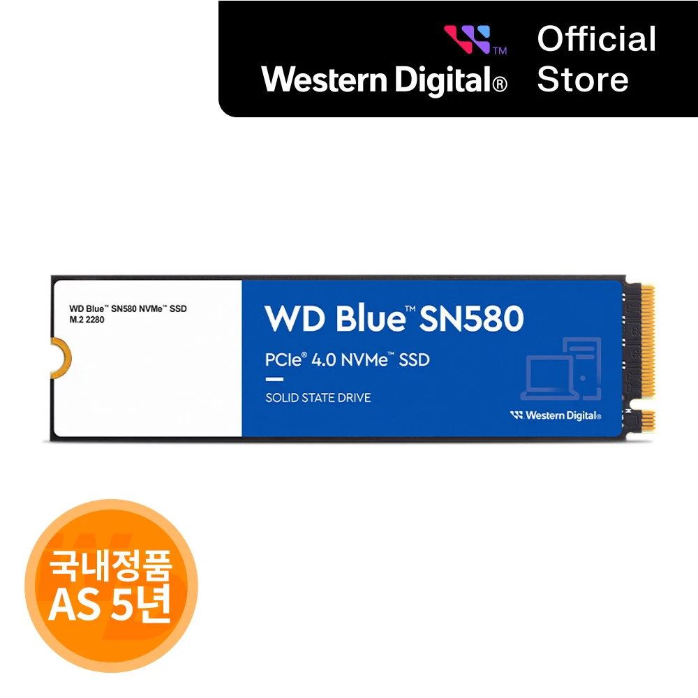 [WD Korea General version] WD BLUE SN580 NVMe 2TB SSD domestic genuine AS 5 years (domestic same day sent)