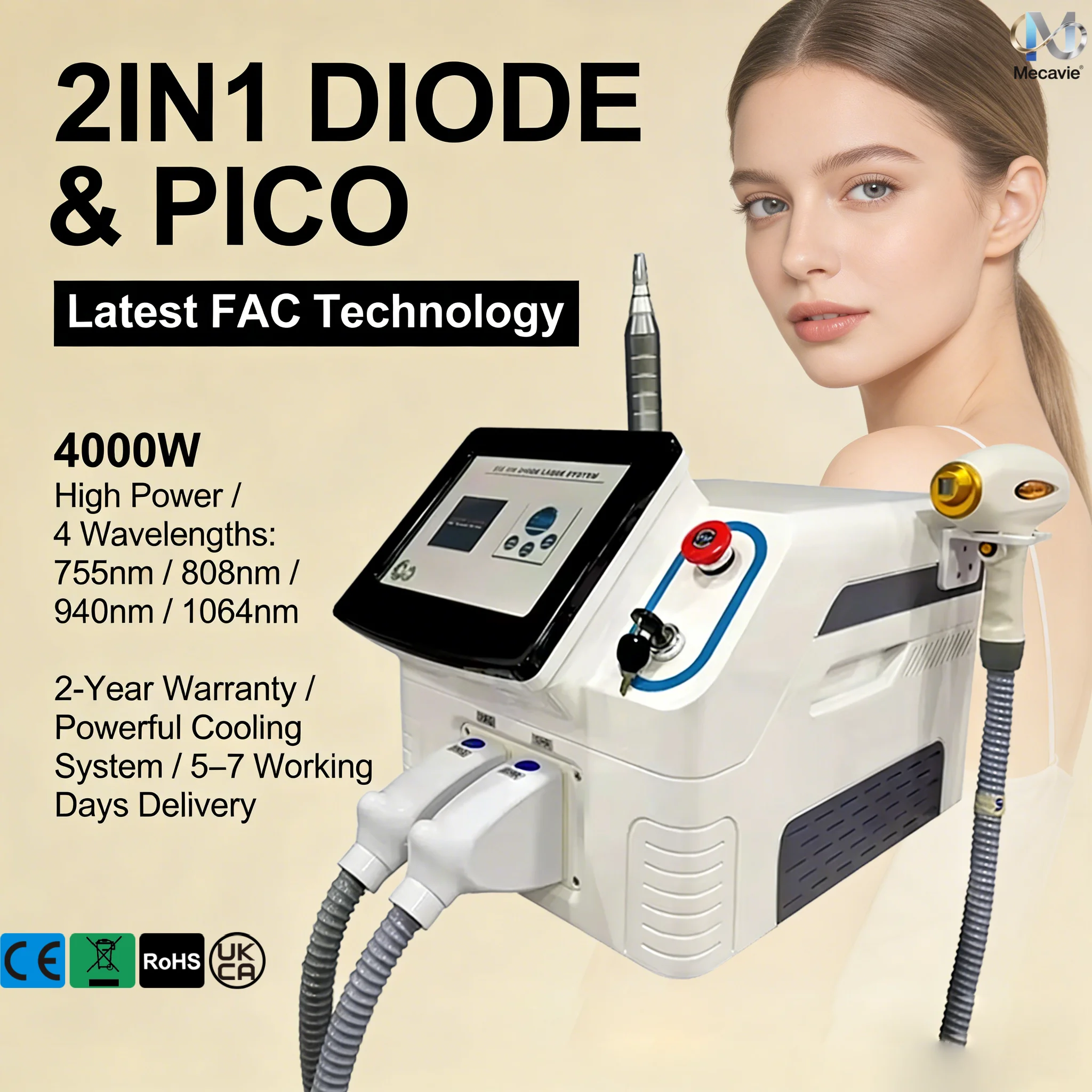 

Профессиональный диодный лазер 808 нм 2-в-1 для удаления волос и пикосекундный лазер Q-switch ND YAG для удаления татуировок. Оборудование для салонов красоты.