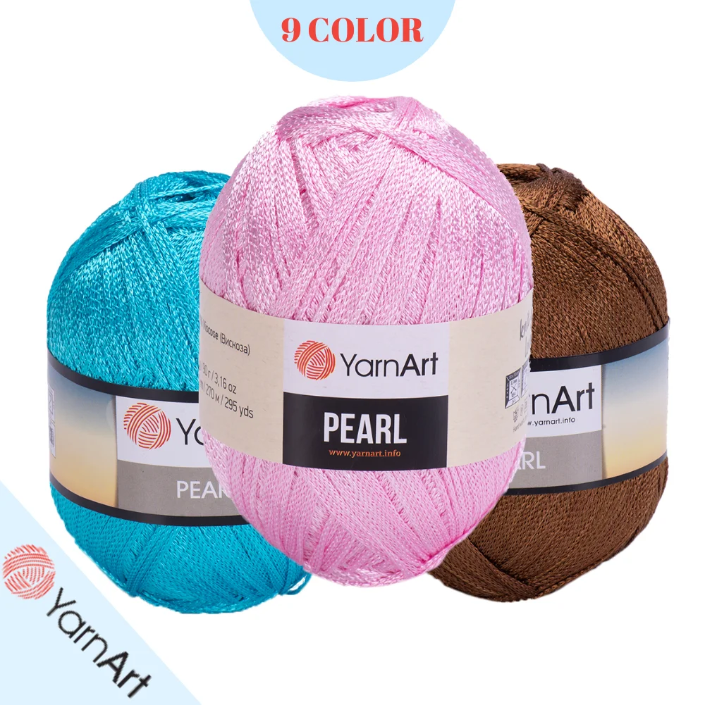 YarnArt Pearl Hand Knitting Yarn - Viscose - Scarf - Beanie - Sweater - T-shirt-Socks-gloves-270 Meters (G)-Soft-