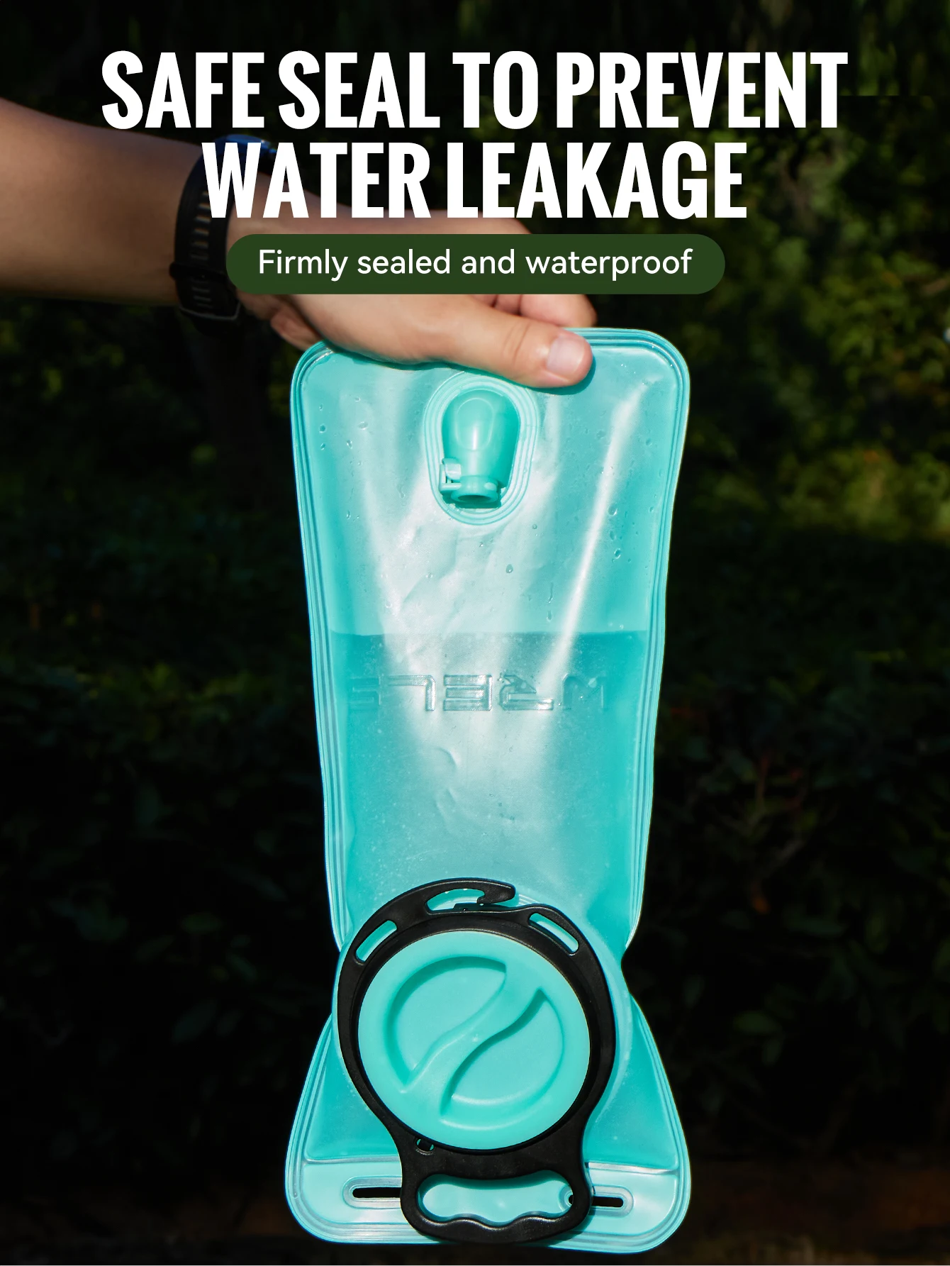 WRELS 1,5L/2L/2,5L/3L Trinkblasen-Auffangbeutel, auslaufsicherer Wasserbehälter, BPA-freier Wasserbeutel für Wandern, Radfahren, Laufen und Sport – Detail 5