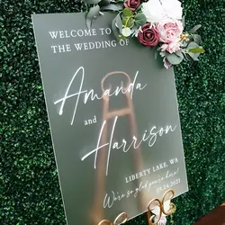 Custom Frosted Acrylic Wedding Welcome Garden Backdrop Sign Wedding Decoration Sign Board Country Wedding accessories