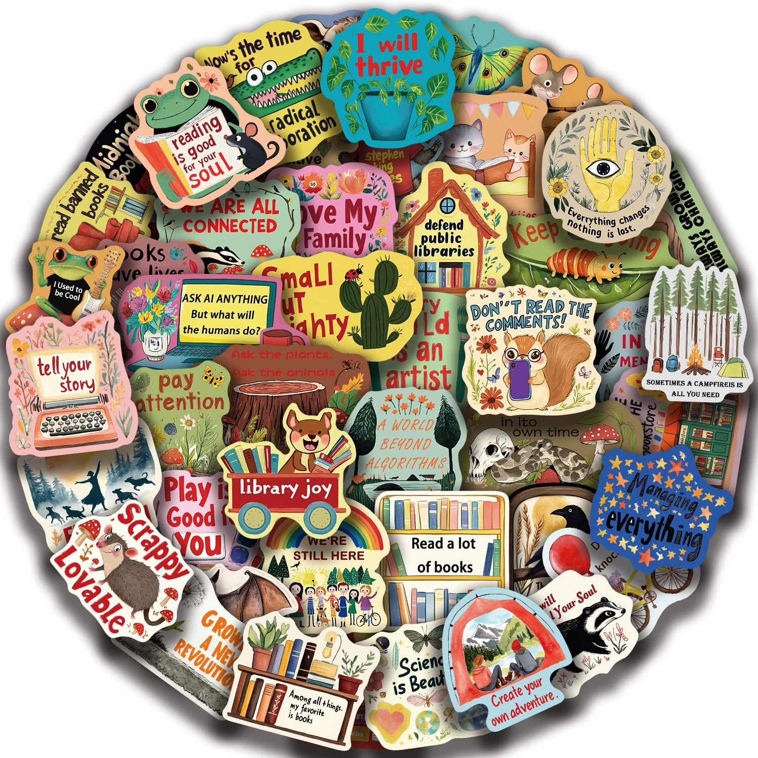 

50pcs Motivational Stickers, Exquisite and Cool Graffiti Stickers, Laptop Cartoon Stickers, Fun and Classic Gift Decorations