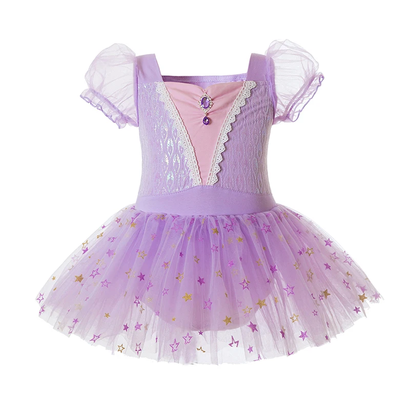 

Girls' Classic Princess Style Dance Dress, Purple Halloween Costume Dress Size 100-140