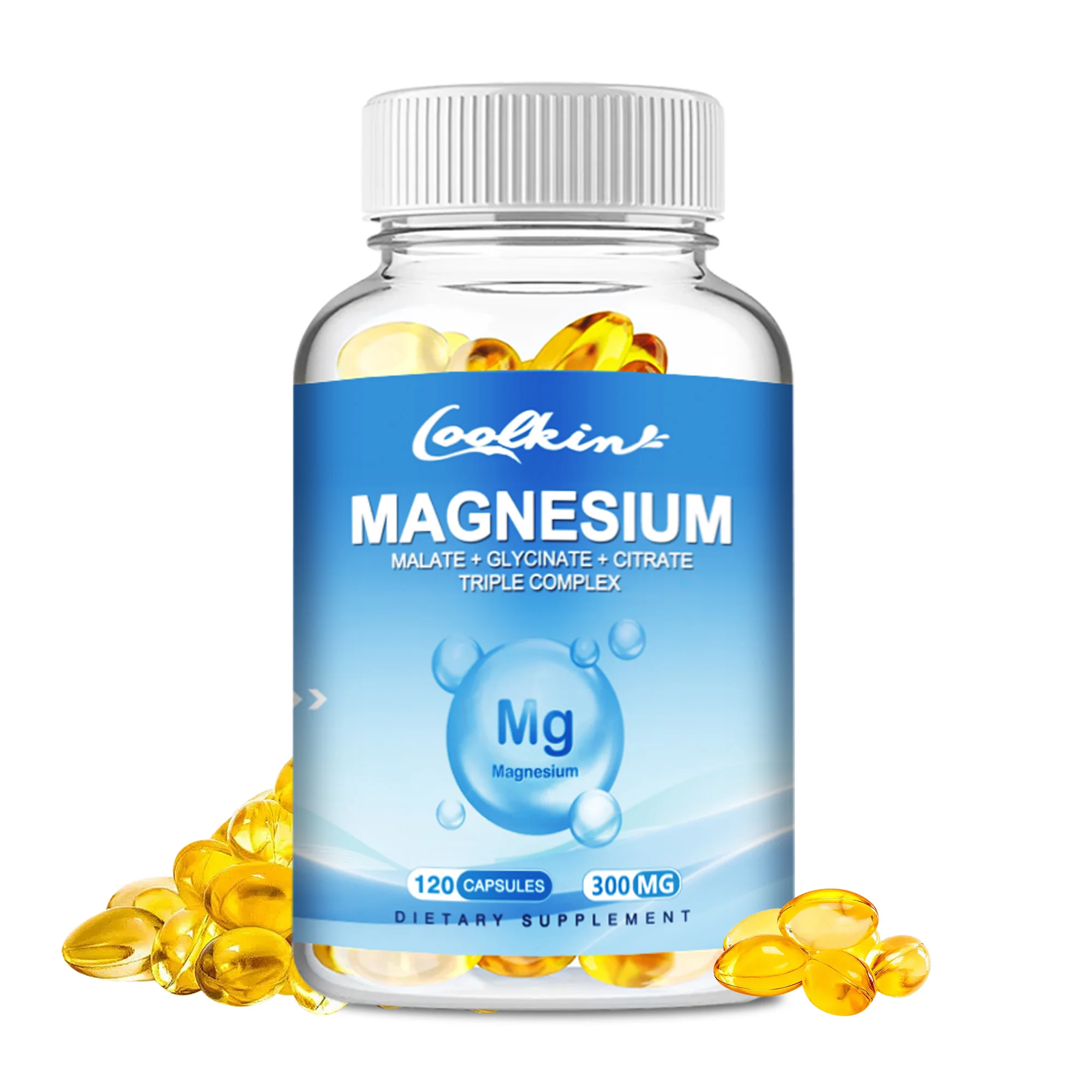 Dreifacher Magnesium komplex-mit Magnesium glycin, Äpfelsäure und Citrat-für Schlaf, Knochen, Herz, Immun unterstützung-120 Kapseln