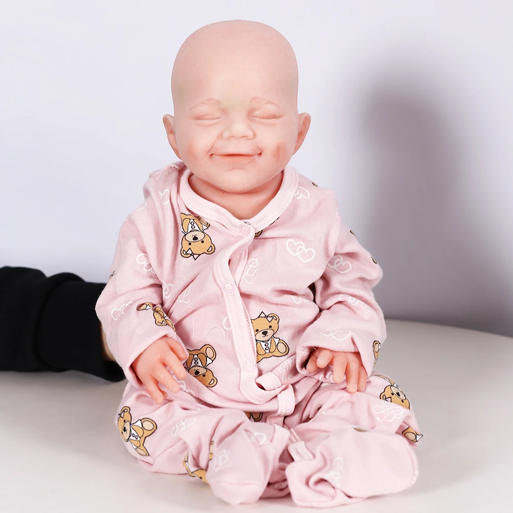 18.5inch Reborn Baby Toy Newborn Lifelike Full Body Silicone Sleeping Girl Can Take Pacifier Kids Toy Bebe