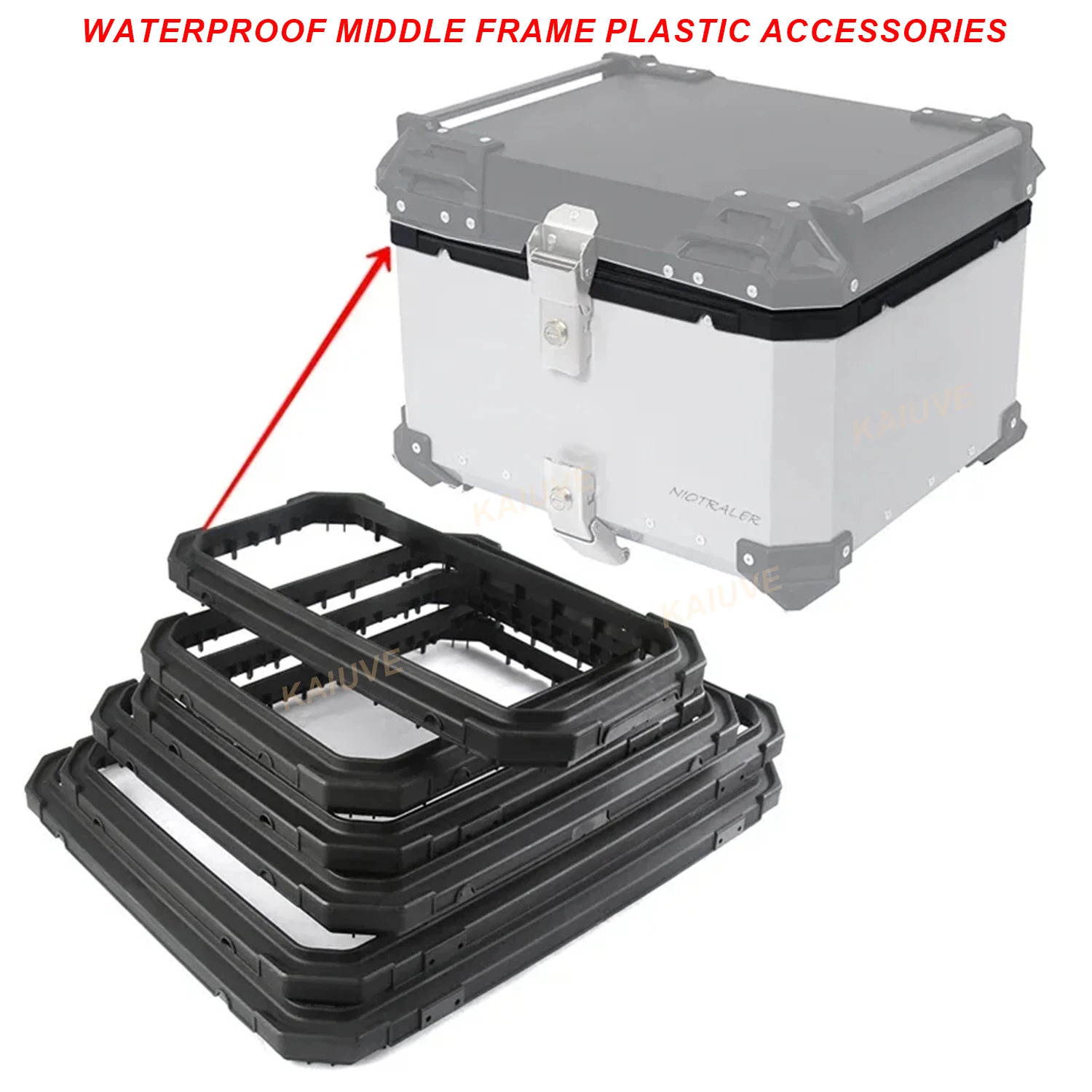 28L-100L Motorcycle Aluminum Alloy Tailbox Side Box Accessories Integrated Waterproof Frame Middle Frame Tailbox Assembly Parts