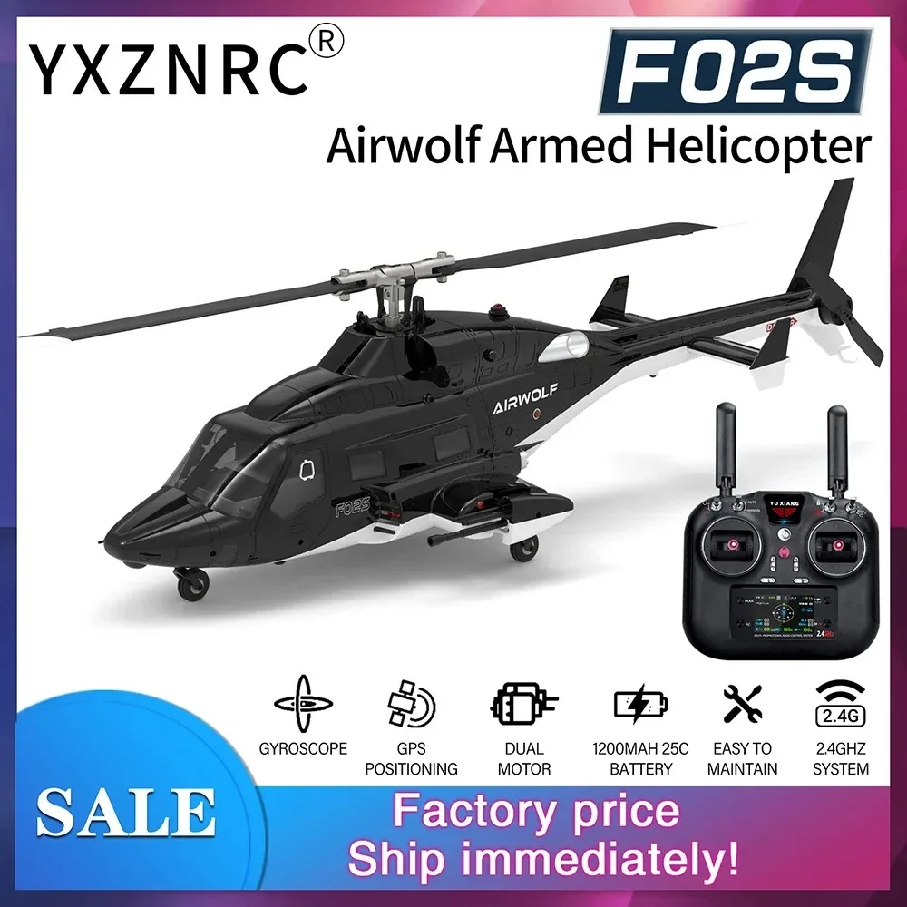 YUXIANG F02S Flying Wolf Armed Remote Control Helicopter GPS Positioning Automatic Return 1:34 Remote Control Aircraft Model