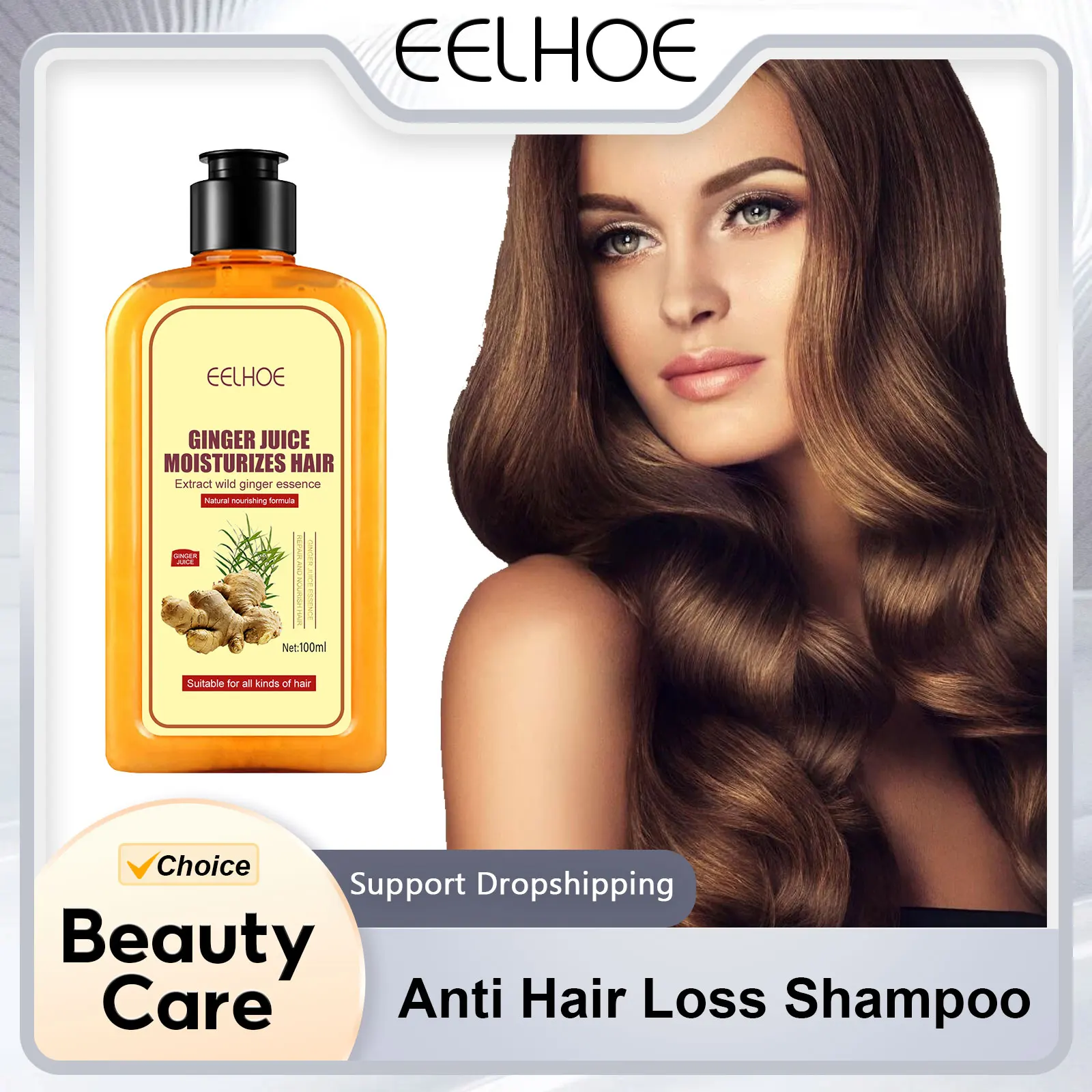 

EELHOE Anti Hair Loss Shampoo Ginger Ingredient Strengthening Hair Root Nourishing Dryness Hair Damaged Repair Thicker Treatment