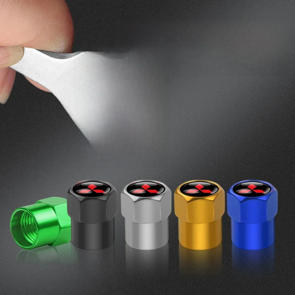 Bouchons de tige de Valve de pneu de roue en métal 3D, 4 pièces, accessoires de couverture pour MITSUBISHI Ralliart compétition Outlander ASX AIRTREK